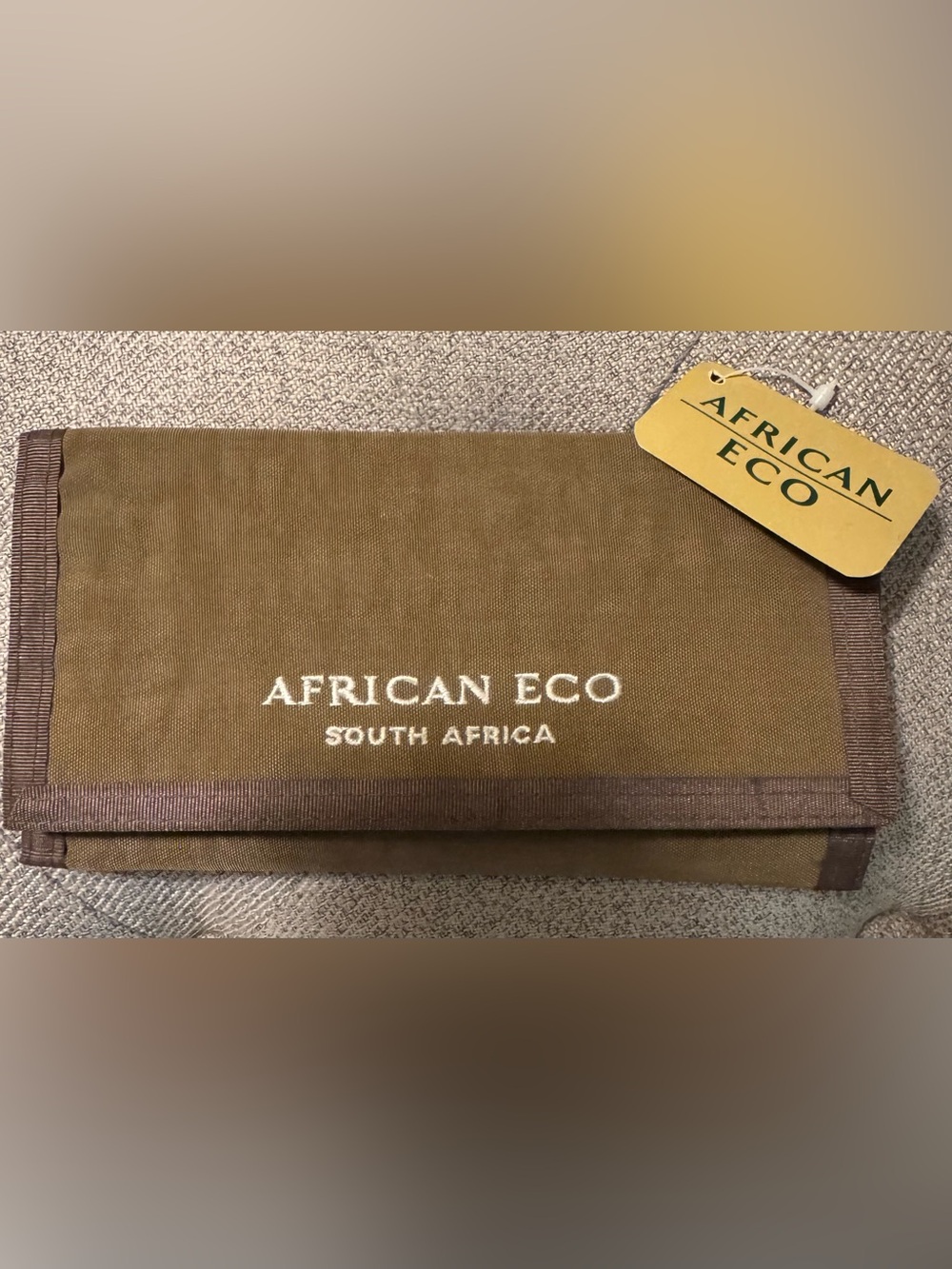 African Eco, South Africa wallet, 7 1/4”w x 11”h